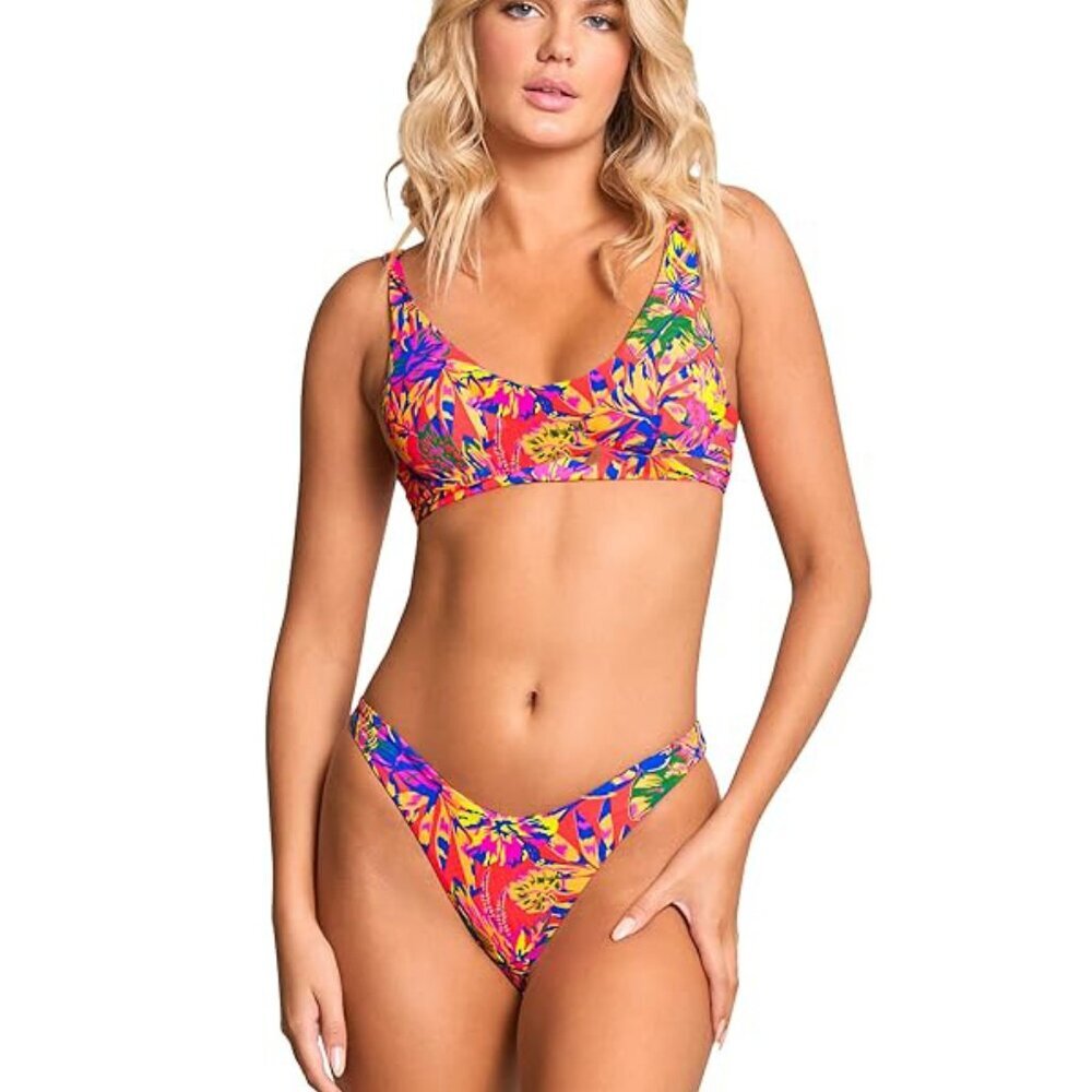 NWT Maaji Triangle Macarena Bikini Top & Bottom Reversible 2 Piece Set Large L